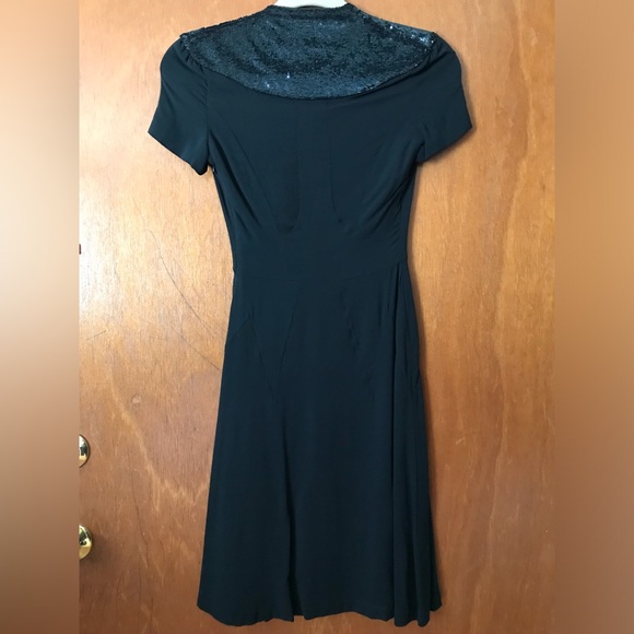 NWT Jasmine Di Milo Fluorine Black Silk Georgette Sequined Dress, Size 2 - Picture 9 of 13